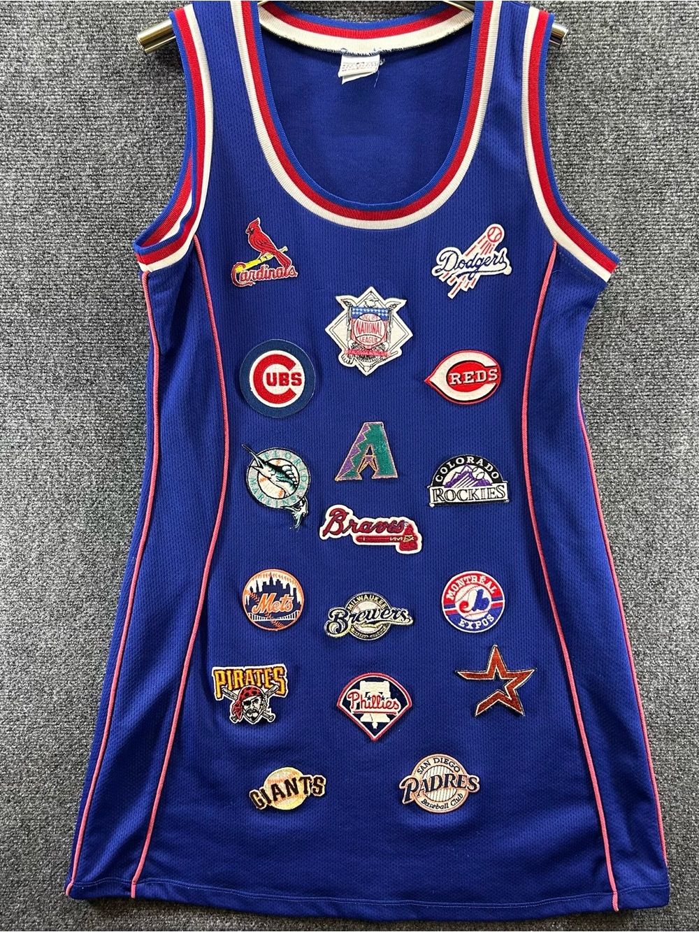 5th & Ocean MLB Blue Team Logo Mini Bodycon Dress Womens L/XL Cubs Braves Mets